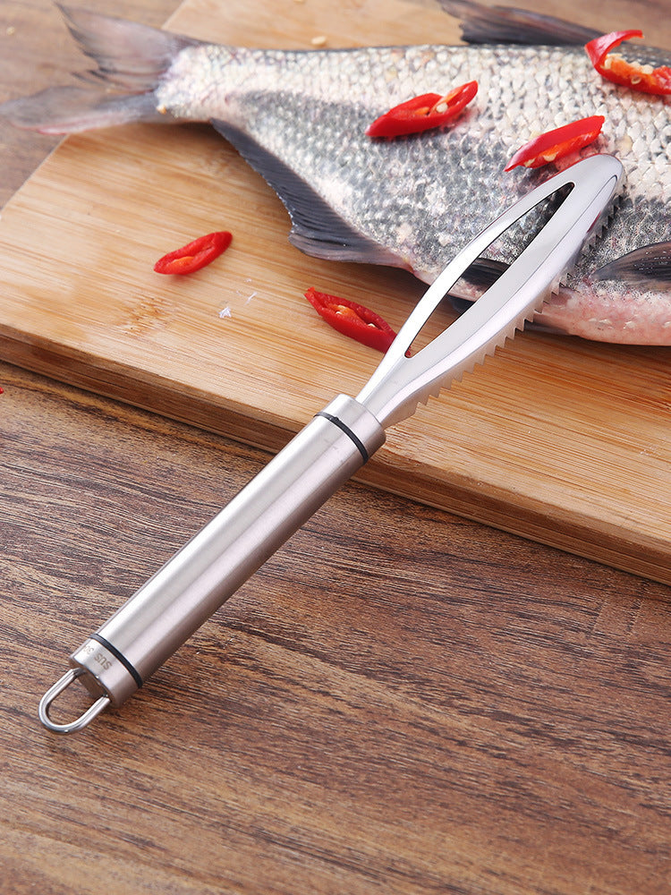 Stainless steel descaling fish scraper