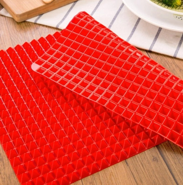 Non-Stick Silicone Pyramid Cooking Mat Baking Mat With Grid Versatile Oven BBQ Cooking Mat Heat-Resistant Mat Kitchen Tools Kitchen Gadgets