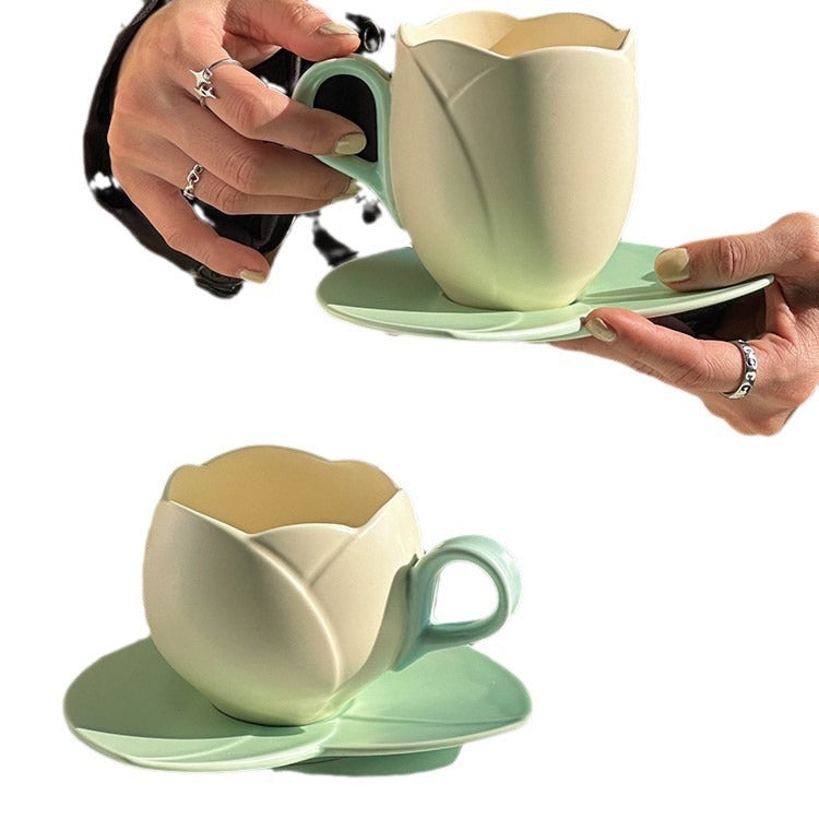 Creative Ceramic Coffee Set Suit Breakfast Milk Cup And Saucer